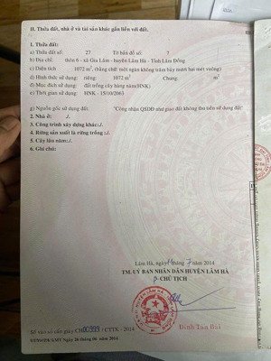 chính chủ cần bán nhanh lô đất tiềm năng đầu tư sinh lời huyện lâm hà, lâm đồng