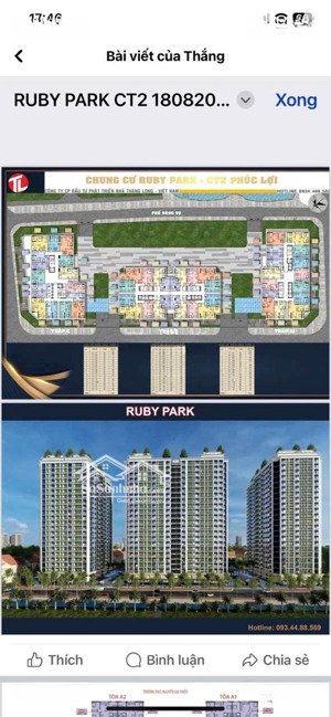 bán cc ruby park, phúc lợi, 4,5 tỷ, 71m2 giá siêu hời
