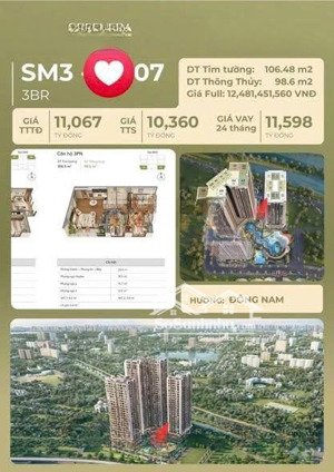 bán căn hộ 3n greenera southmark -ban công đông nam -từ 10.36 tỷ