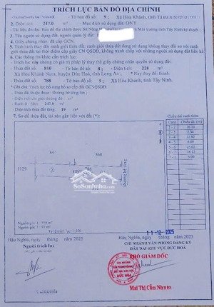 chính chủ bán đất 6x41m xã hòa khánh nam - đường bê tông ô tô - cách chợ 1km