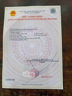 bán nhanh lô đất vị trí đẹp 70,8 m2, đường nhựa ô tô 5m giá 4,15 tỷ phường bắc nha trang