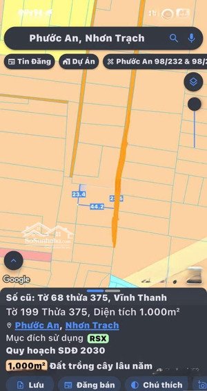 bán đất ở xã vĩnh thanh, nhơn trạch. giá đi nhanh, pháp lý đầy đủ, hợp đầu tư hoặc an cư lâu dài