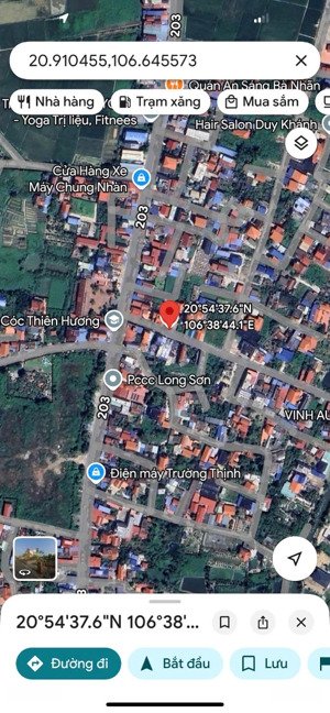 chính chủ gửi bán nhanh lô góc 2 mặt tiền gần đường 203. vị trí: thôn 1, xã thiên hương