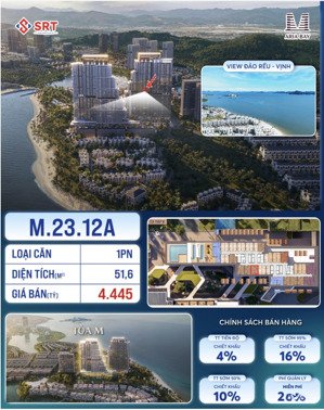 bán condotel view đẹp tại aria bay tower, hùng thắng, hạ long, 4,445 tỷ, 51.6m2