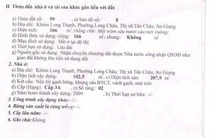 bán 166m2 odt tại p.long châu, tx.tân châu, t.an giang