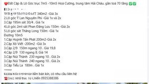 bán đất tại núi thành, 8,55 tỷ, 112m2 ngang 7 siêu hiếm, quận hải châu