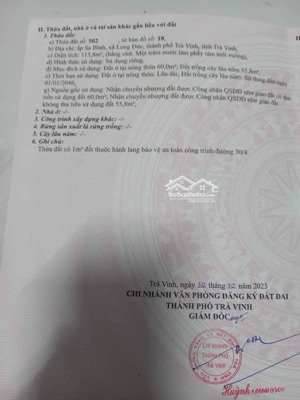 bán đất 116m2, giá tốt 2,6 tỷ tại đường 30/4, xã long đức, trà vinh