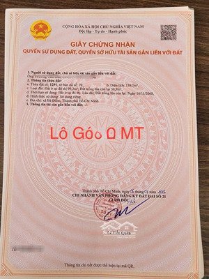 cần bán đất thổ cư . sổ hồng riêng . mt đường nhưa 6m thông . khu dân cư đông . an ninh tốt
