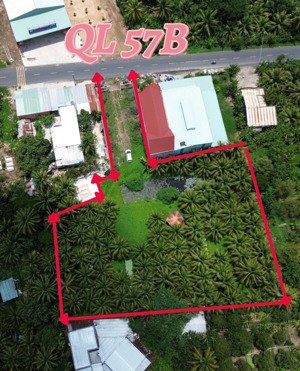 hiếm! đất công mặt tiền ql57b đi các tỉnh miền tây, gần cầu rạch miễu 2, hướng chánh bắc