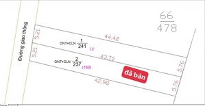 đất phước an 241m2 có 150m thổ cư 2 mặt hẻm trước sau đường betong 5m tới tận đất: 