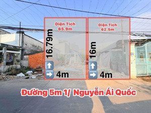 đất ptân phong gần cư xá phúc hải , đường nguyễn ái quốc 100m 4-16m ,sổ riêng thổ cư 2.95 tỷ