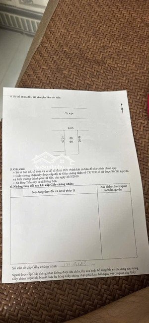cần bán lô đất 60m mặt đường tỉnh lộ 424 rộng 30m