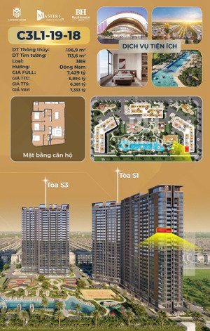 cần bán căn 3 ngủ 2 wc chung cư masteri trinity square phương án vay 50% giá tốt view đẹp