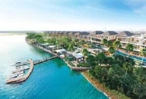 lô góc! bán biệt thự 3 tầng 4 mặt tiền 1.580m2 79,99 tỷ - khu đảo nổi - q. cẩm lệ