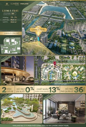 căn 3pn view vườn nhật+hồ cá koi kí mới cđt tại lumiere origent pearl chỉ từ 9xtr/m2 lh:0942044682