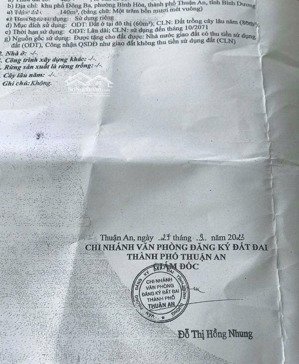 vị trí đẹp: đất bình hòa 140m gần cầu ông bố, đường nhựa 6m