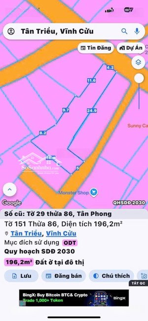 bán đất phường tân phong gần nguyễn ái quốc dt: 196m sổ riêng, thổ cư 100% chính chủ