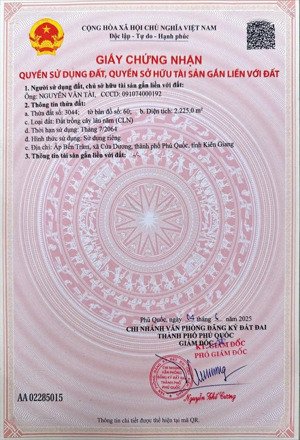 2225m2 đất bến tràm cửa dương | giá chỉ 7,5 triệu/m2