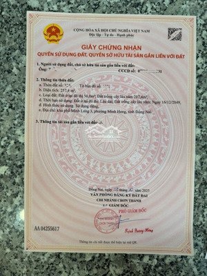 bán đất 257.4m2 mặt tiền đường 239 rộng 32m, minh hưng, chơn thành, bình phước