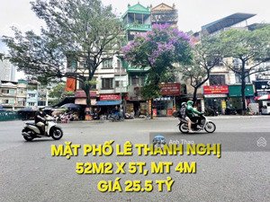 hiếm | bán mặt phố lê thanh nghị | 52m2 x 5 tầng | mt 4m | giá chỉ 25.5 tỷ