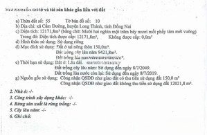 thông báo đấu giá tài sản msb, xã cẩm đường, long thành, đồng nai