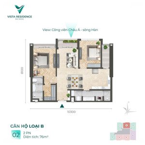 bán căn hộ trung tâm hải châu, đối diện đại học kiến trúc đà nẵng 4.5t/76m2