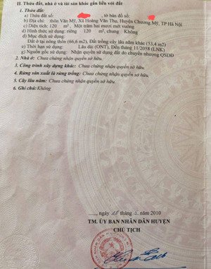 chính chủ bán đất khu tái định cư văn mỹ, xã hoàng văn thụ, chương mỹ, hà nội