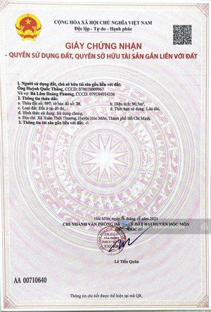 chính chủ gửi bán đất: 5,3 x 18m đường xuân thới thượng 17, gần chợ xuân thới thượng .