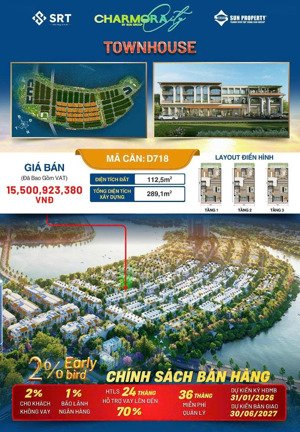 chuyển nhượng nhà liền kề charmora city - townhouse transfer charmora city
