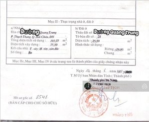 căn nhà 3 tầng mặt tiền đường quang trung, ngay bệnh viện c đà nẵng