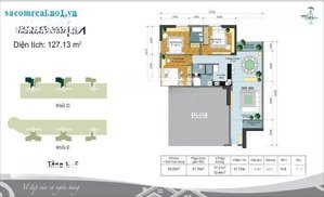 căn góc chốt 5 tỷ, dt 124m2 (3 phòng ngủ + 2wc) nhà cơ bản, view đông nam, hỗ trợ vay