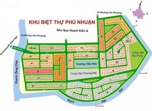 bán nền biệt thự trục đường 20m, kdc phú nhuận dt: 333m2 (15m x 22.2m), giá: 95 tr/m2