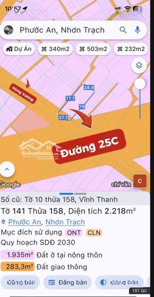 bán đất lô góc hùng vương giao cắt đường 25c vĩnh thanh nhơn trạch đồng nai lô góc 2 mặt tiền 100m