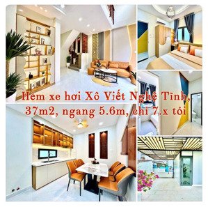 bán nhà bình thạnh, hẻm xe hơi, 37m2, ngang 5.6m, chỉ 7.x tỷ