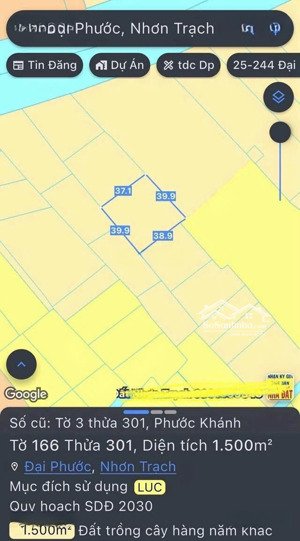 bán đất xã phước khánh, nhơn trạch, đn. dt 1500m2, giá siêu tốt, lh ngay hôm nay, hỗ trợ 24/24