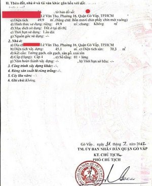 nhanh còn kịp : nhà 1 căn ra lê văn thọ ( 4 x 12.5 +1 lầu ) sổ hoàn công (4.68 tỷ bl )