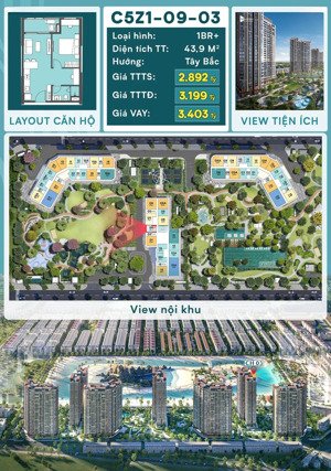 độc quyền căn hộ 1pn+ view nội khu đáng giá tại masteri grand coast