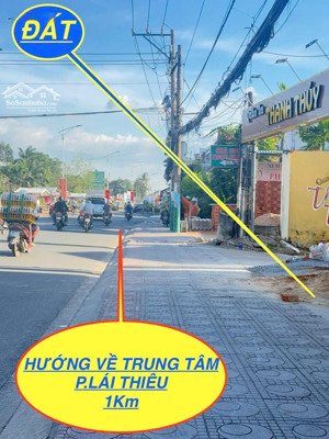 bán đất mặt tiền cmt8 lái thiêu bình nhâm nở hậu 5,9m giá 6tỷ750