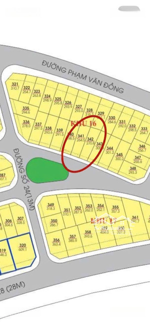 bán đất đường huỳnh văn nghệ, khu đt vĩnh hoà, nha trang. dt 271,3m2 (ngang 7,9m) - giá 54,5 tr/m2