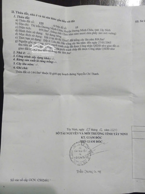 bán nhà tại đường nguyễn chí thanh, thị trấn dương minh châu, tây ninh