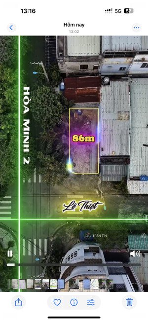 lô đất góc 2 mặt tiền đường lê thiệt & hoà minh 2