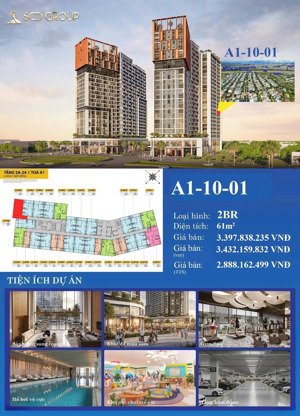 chính chủ bán lại căn hộ 2pn tòa a1 cora - trục 01. căn 2pn giá bằng 1pn+