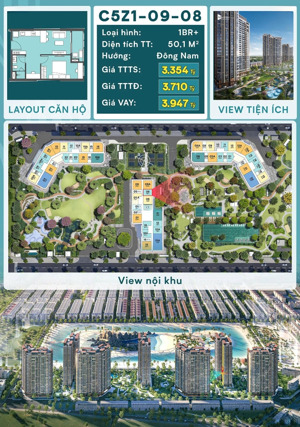 duy nhất 1 căn 1pn view nội khu - masteri grand coast