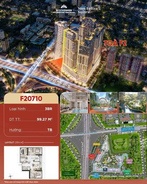 căn 3pn 99m² 13,9 tỷ sun grand city feliza suites cầu giấy tòa đẹp f2, đối diện đhqg giá tốt nhất