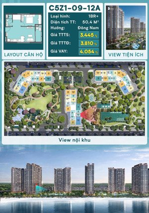 độc quyền căn hộ 1pn+ view công viên bể bơi tại masteri grand coast
