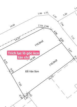 chính chủ bán lô góc đẹp làn 2 ql38 đối diện cty diana tân chi 1111m2 giá rẻ chỉ 2.7 tỷ