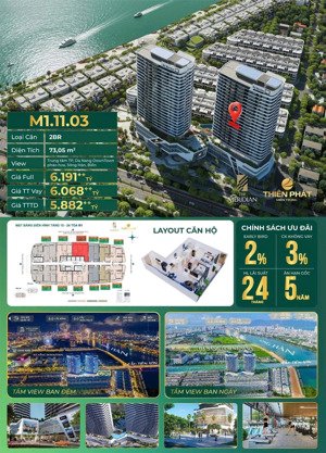 quỹ căn ngoại giao the meridian. căn 2pn view sông hàn & pháo hoa| trung tâm đà nẵng downtown