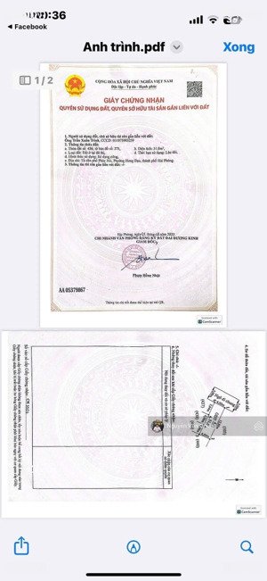 bán lô đất 51m2 ngõ 5m tại phúc hải đa phúc dương kinh giá chỉ 1,6x tỷ diện tích : 51m2 sau 1 nhà