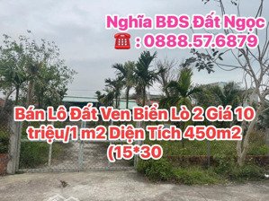 giá chỉ 10 triệu/1m2 lô đất ven biển lò 2 thích hợp xây homestay