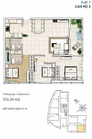 cho thuê ngay căn hộ 3pn, 2wc, 103m2, giá 45 triệu tại sailing tower, bến nghé, q1, hcm